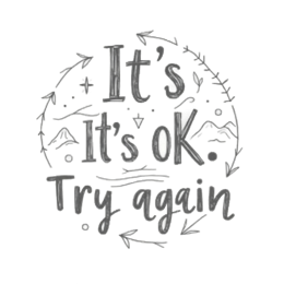 motivational try again quote SVG PNG design with hand-drawn style, bold lettering