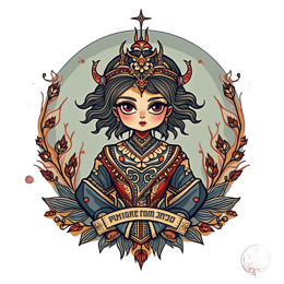 fantasy character SVG PNG design with clean design elements, floral elements