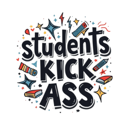 students kick ass SVG PNG design with bold lettering