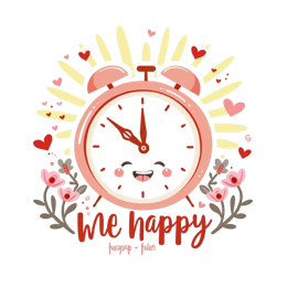 time happiness SVG PNG design with pink and red floral elements, an uplifting message