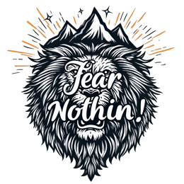 lion mountains quote SVG PNG design with bold lettering