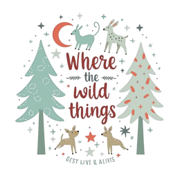 forest animals SVG PNG design with bold lettering