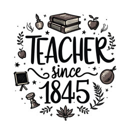 teacher books SVG PNG design with hand-drawn style, bold lettering, black and white floral elements