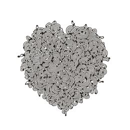 drawn heart SVG PNG design with hand-drawn style