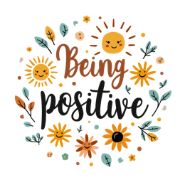 positive sunshine flowers SVG PNG design with clean design elements, orange and green floral elements, an elegant visual style