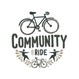 community ride SVG PNG design with bold lettering, black and white floral elements