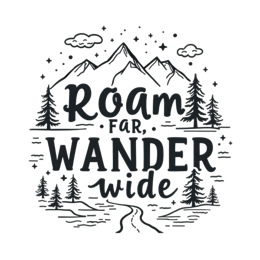 fantasy wandering mountains SVG PNG design with hand-drawn style, bold lettering