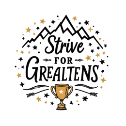 motivational quote trophy SVG PNG design with hand-drawn style, bold lettering