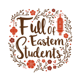 students eastern SVG PNG design with bold lettering, red floral elements