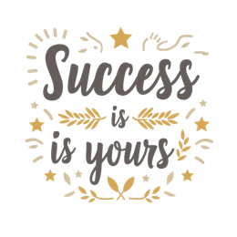 quotes success SVG PNG design with bold lettering, black and white floral elements, an uplifting message
