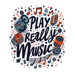 music notes SVG PNG design with bold lettering