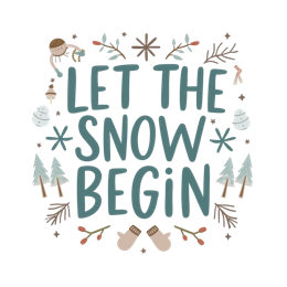 winter snow decorations SVG PNG design with bold lettering