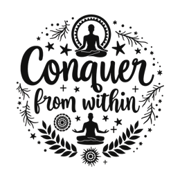 quotes conquer SVG PNG design with bold lettering, black and white floral elements