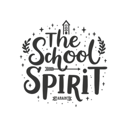 school spirit SVG PNG design with hand-drawn style, bold lettering, black and white floral elements