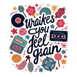 stickers fun SVG PNG design with bold lettering, pink and blue floral elements