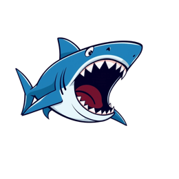 shark cartoon SVG PNG design with clean design elements