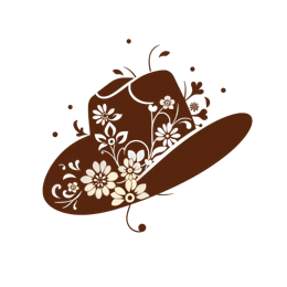 hat flower SVG PNG design with cream floral elements