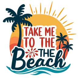 beach sunset SVG PNG design with bold lettering