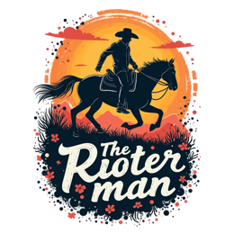 horseman sunset shirt SVG PNG design with bold lettering, white and orange floral elements