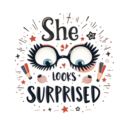 surprised eye glasses SVG PNG design with bold lettering