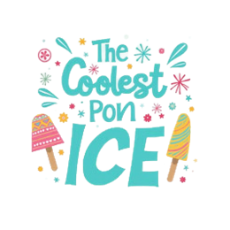 icecream cool SVG PNG design with bold lettering, pink and yellow floral elements
