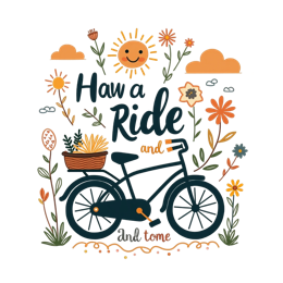 ride flowers SVG PNG design with black floral elements, an uplifting message