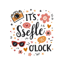 photography fun flower SVG PNG design with black and orange floral elements
