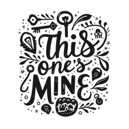hand lettering SVG PNG design with hand-drawn style, bold lettering, black and white floral elements