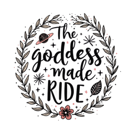 goddess flora wreath SVG PNG design with hand-drawn style, black floral elements, an uplifting message