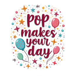 pop balloons stars SVG PNG design with bold lettering