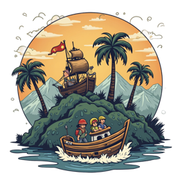 adventure island boat SVG PNG design
