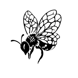 bee blackwhite artistry SVG PNG design with clean design elements