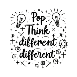 think different SVG PNG design with hand-drawn style, bold lettering