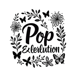 illustration nature butterflies SVG PNG design with bold lettering, black and white floral elements