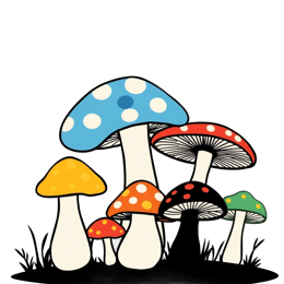 fantasy mushrooms SVG PNG design with clean design elements