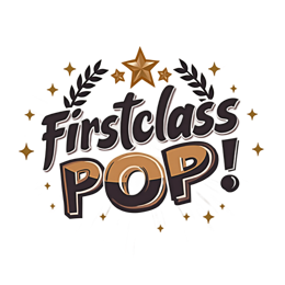 firstclass stars SVG PNG design with bold lettering, black and white floral elements