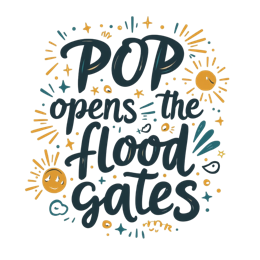 pop open flood gates SVG PNG design with hand-drawn style, bold lettering