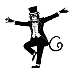 monkey performance SVG PNG design with clean design elements