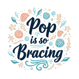 pop bracing floral SVG PNG design with bold lettering, orange and blue floral elements, an uplifting message