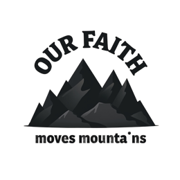 mountains faith SVG PNG design with bold lettering