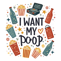 popcorn floral SVG PNG design with bold lettering, floral elements