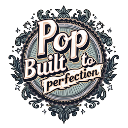 pop built to perfection floral SVG PNG design with bold lettering, blue and cream floral elements
