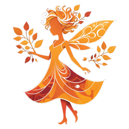 autumn fairy SVG PNG design with orange and red floral elements