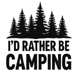 camping trees SVG PNG design with bold lettering