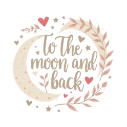 quotes hearts moon SVG PNG design with floral elements
