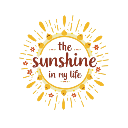 ads sunshine quote SVG PNG design with red and yellow floral elements, an uplifting message