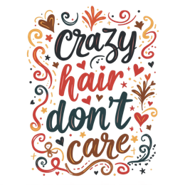 crazy hair SVG PNG design with hand-drawn style, bold lettering