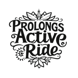 active ride floral SVG PNG design with bold lettering, black and white floral elements