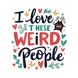 quotes weird SVG PNG design with red floral elements