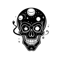 skull cosmos SVG PNG design with clean design elements